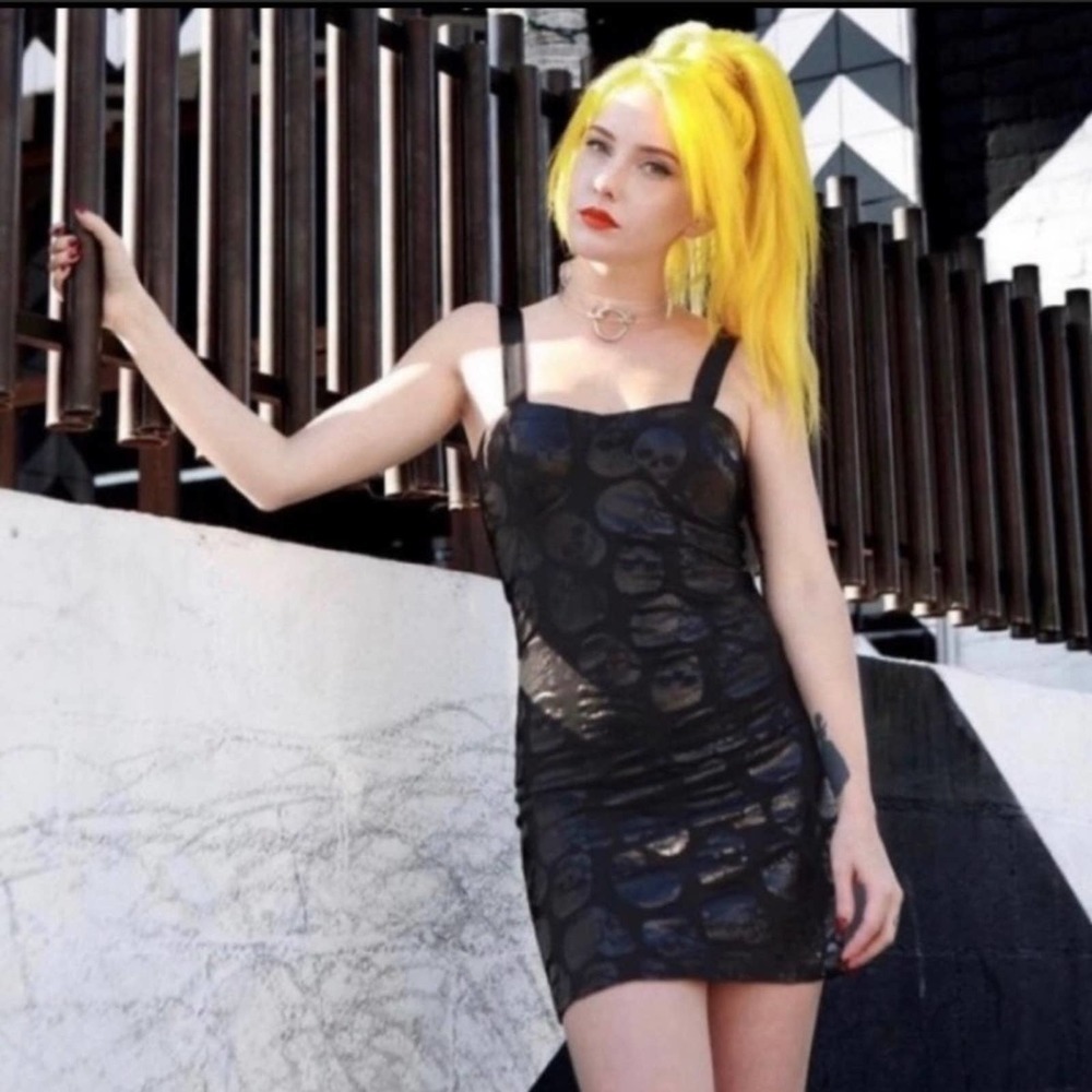 New with Tags IRON FIST Skullz Club Mini Dress in Black Plus Size 2X - Picture 2 of 10